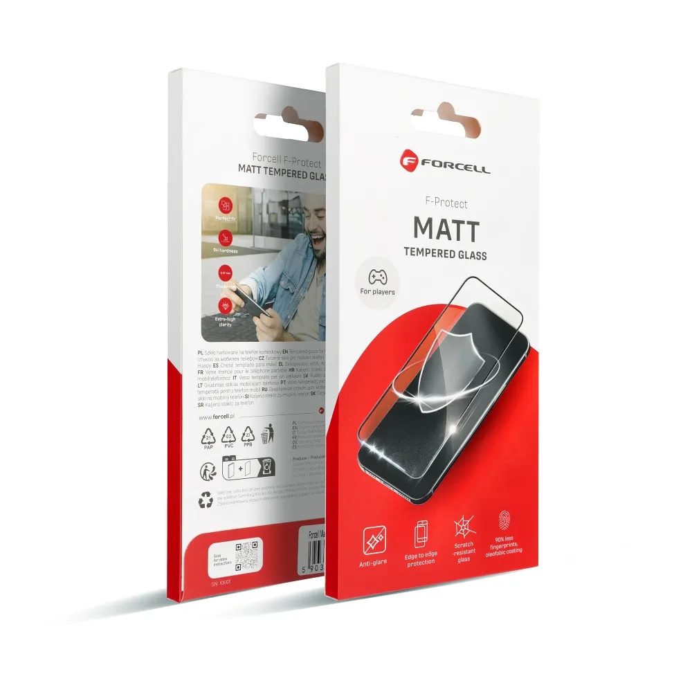 Tempered glass to iPhone X / XS / 11 PRO Forcell Matt Glass black