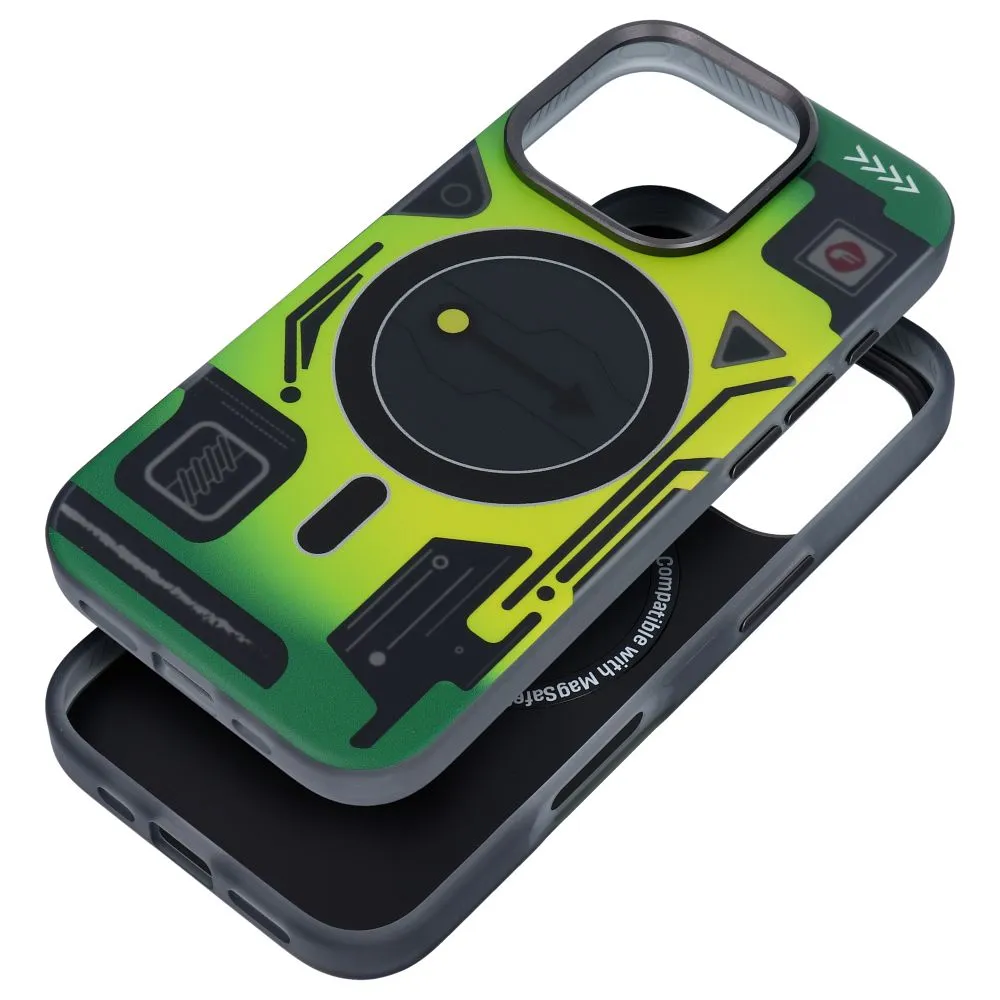 Case for iPhone 16 PLUS Forcell F-Protect Levels Dual Layer 4D technology compatible with Magsafe Military Drop-Test cyber green