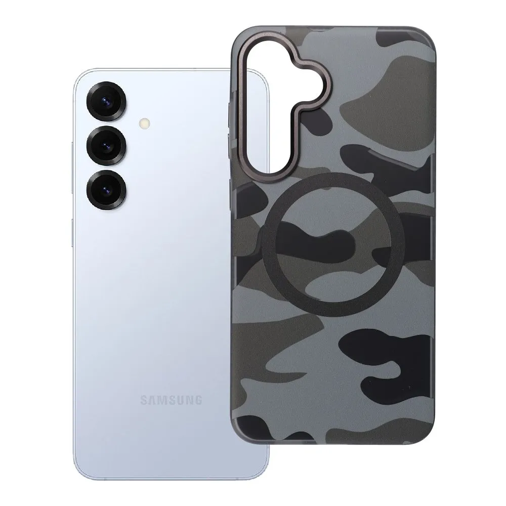 Case for Samsung S25 PLUS Forcell F-Protect Levels Dual Layer 4D technology compatible with Magsafe Military Drop-Test black camo