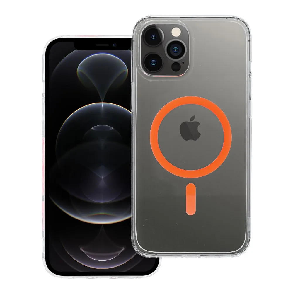 Case for iPhone 12 PRO MAX Drop Glue Colorful Ring Mag Cover compatible with MagSafe orange