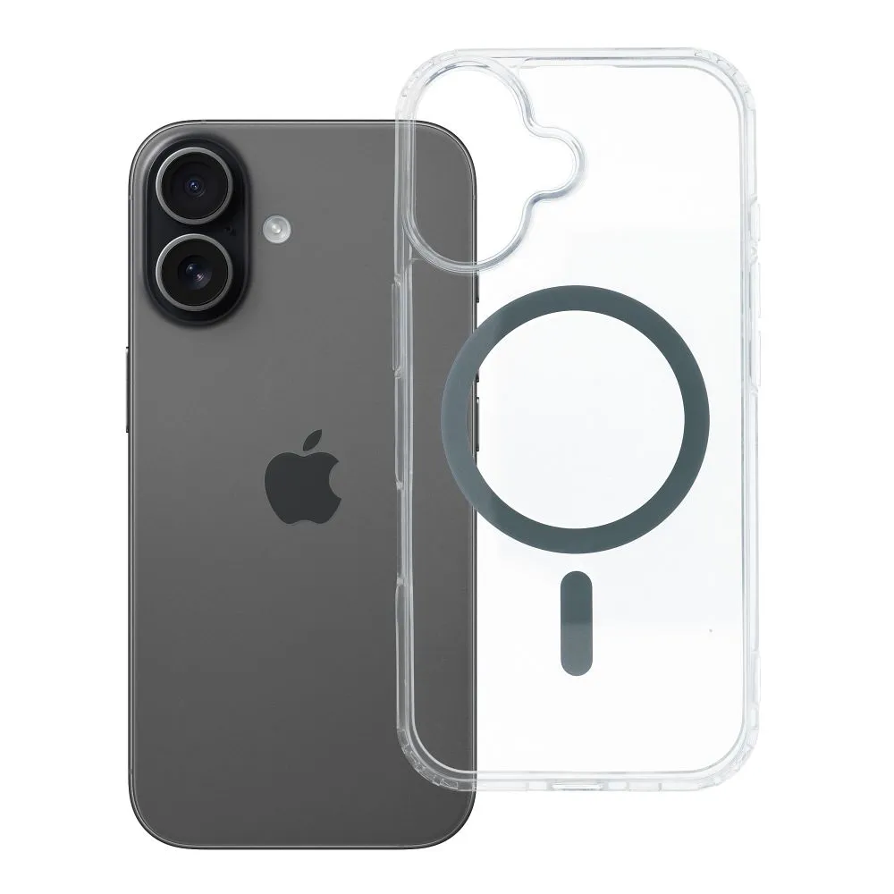 Case for iPhone 17 Drop Glue Colorful Ring Mag Cover compatible with MagSafe grey