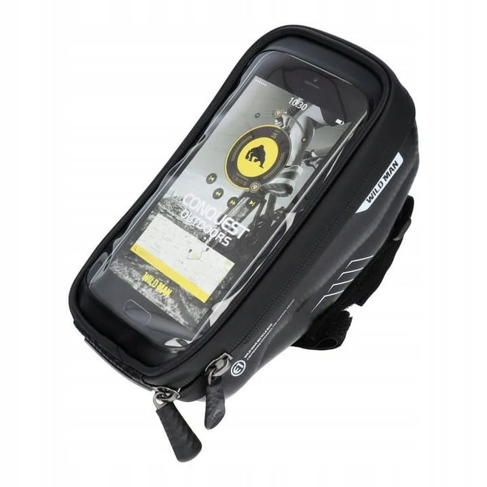 WILDMAN traveling bag for bike handlebars with zipper 1L (4 "- 7") E1 black