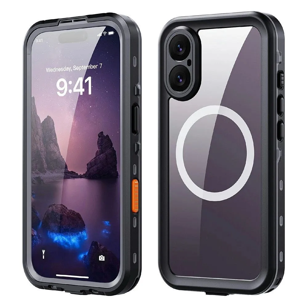 Case for iPhone 17 Waterproof Shellbox DOT compatible with MagSafe black