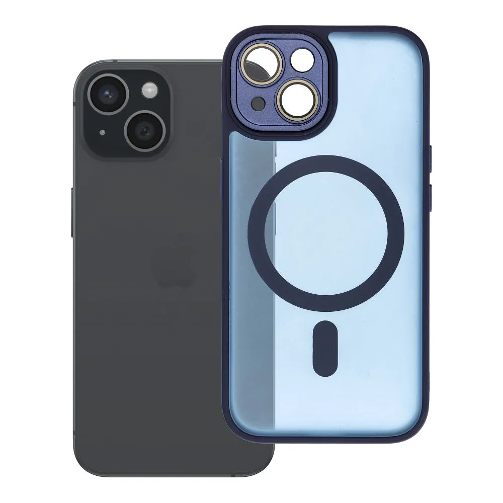 Case for iPhone 15 Variete Mag Cover compatible with MagSafe navy blue