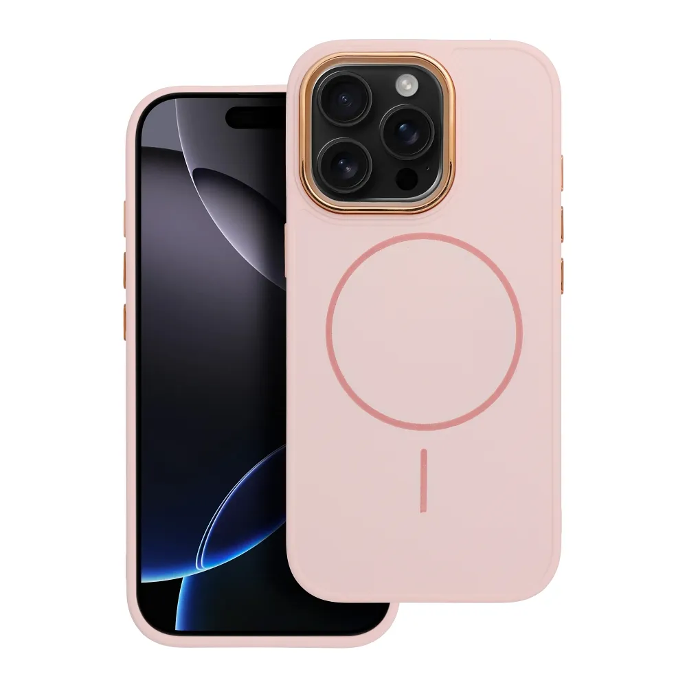 Case for iPhone 12 Frame Mag Cover compatible with MagSafe powder pink