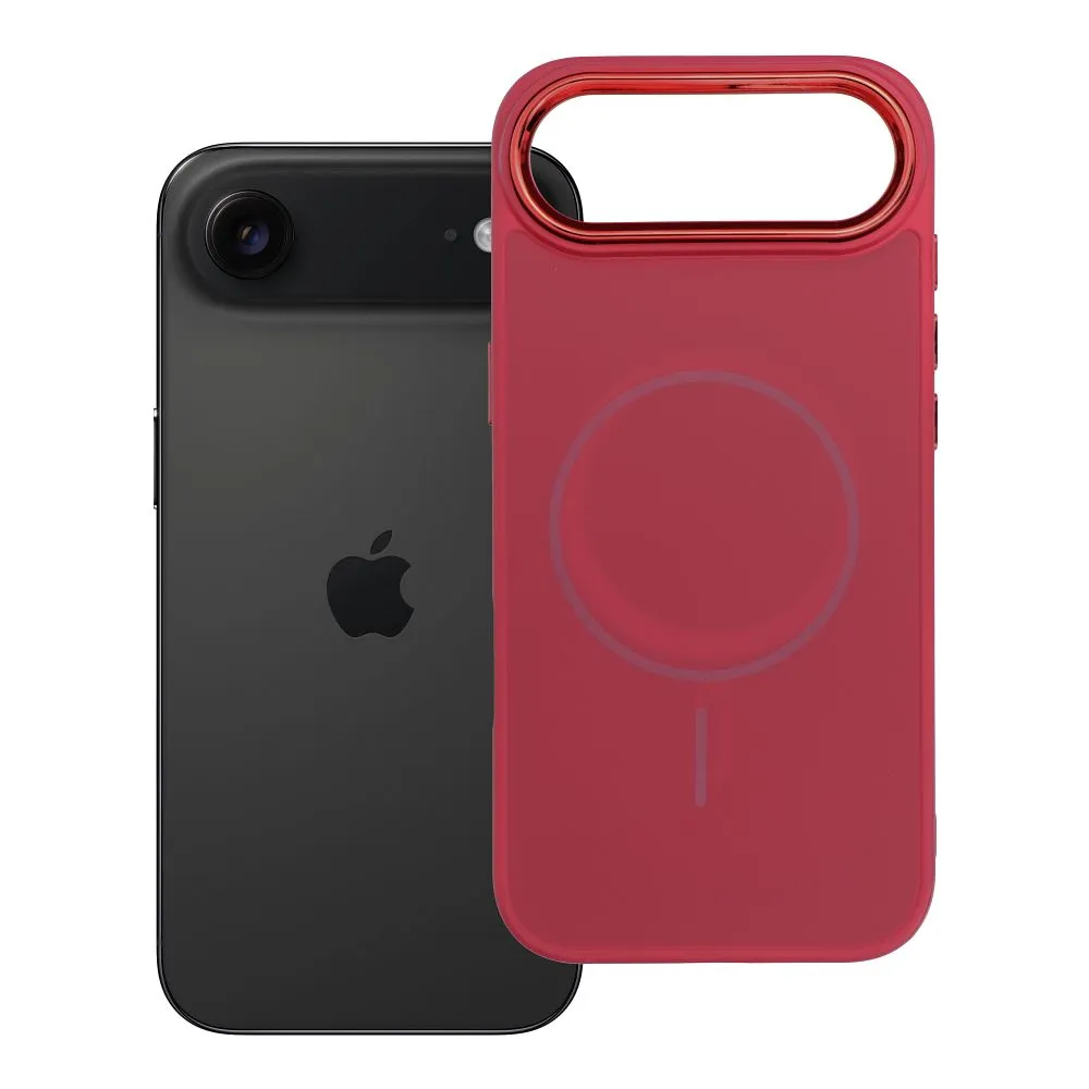 Case for iPhone 17 AIR Frame Mag Cover compatible with MagSafe magenta
