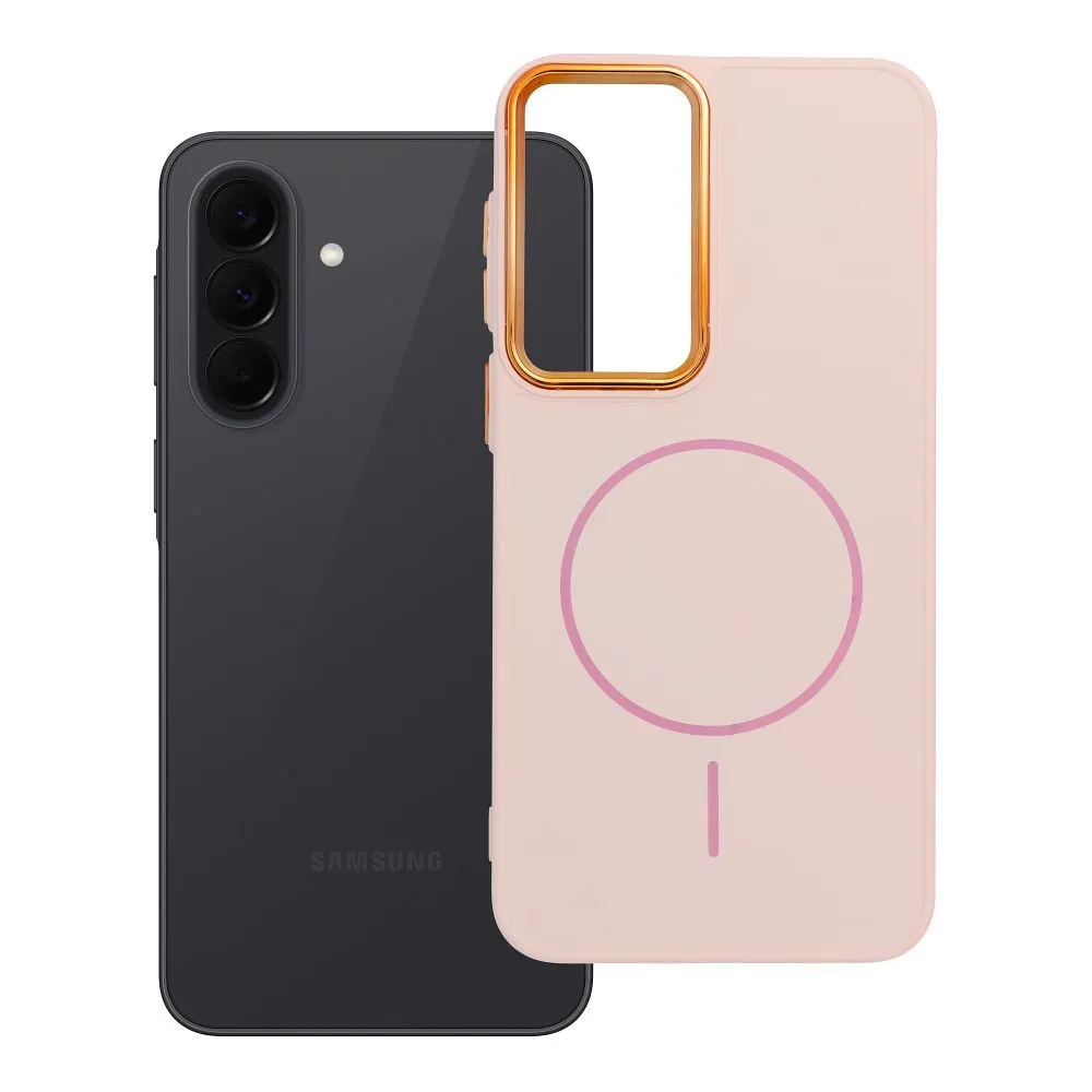 Case for Samsung A37 Frame Mag Cover compatible with MagSafe powder pink