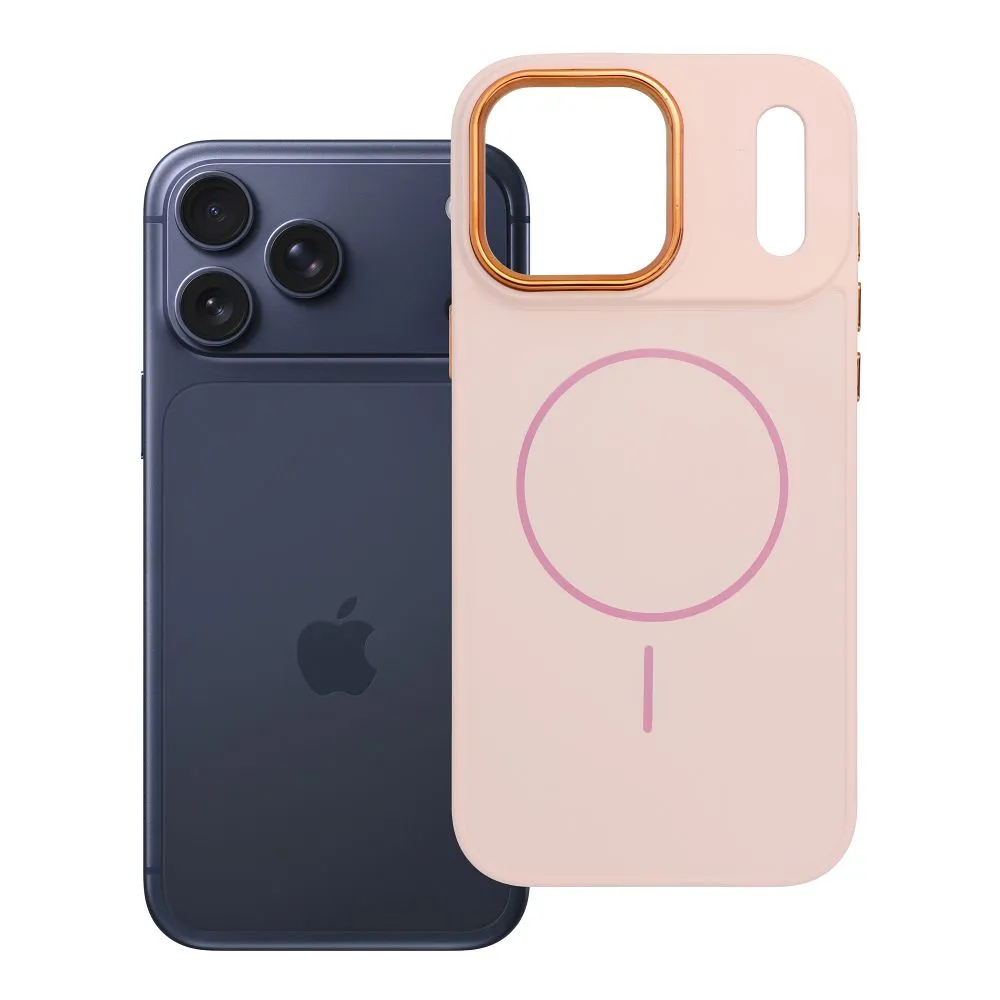 Case for iPhone 18 Pro Max / 17 Pro Max Frame Mag Cover compatible with MagSafe powder pink