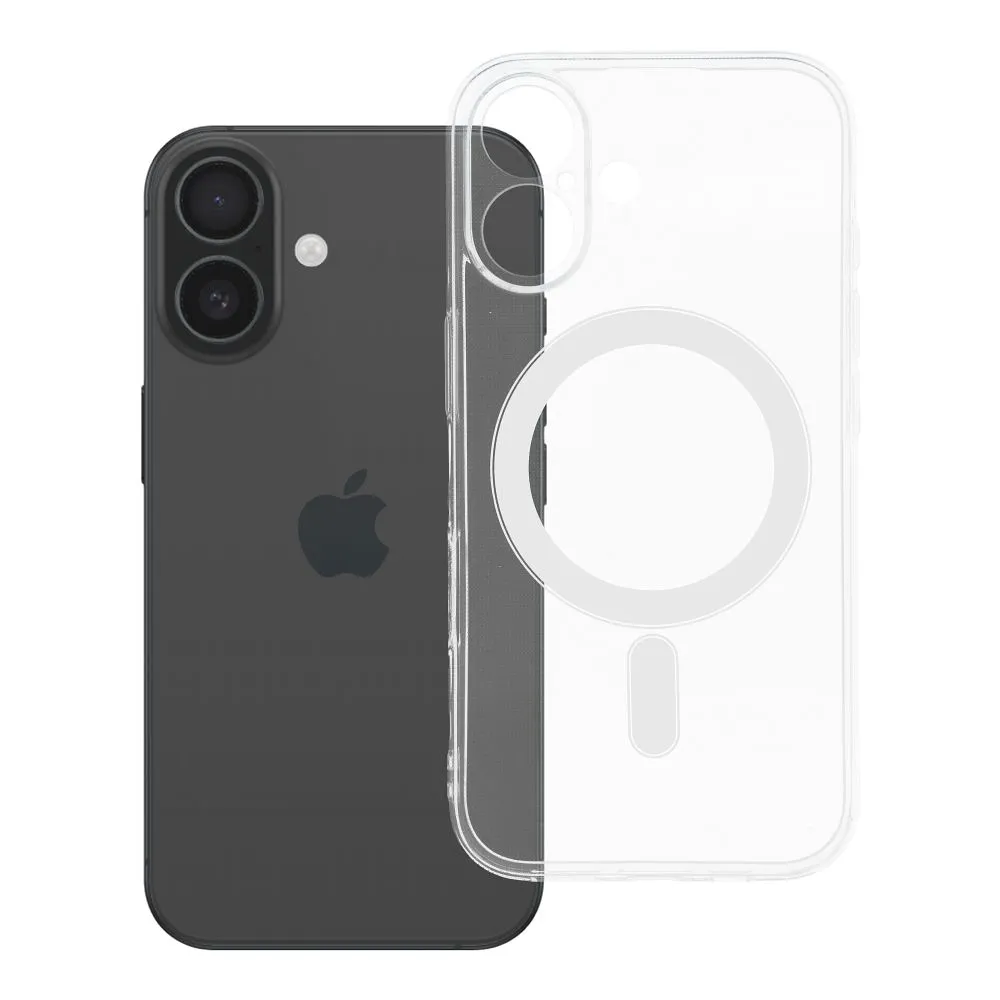 Case for iPhone 16 Clear Case 2 mm Mag Cover compatible with MagSafe (camera protection) transparent