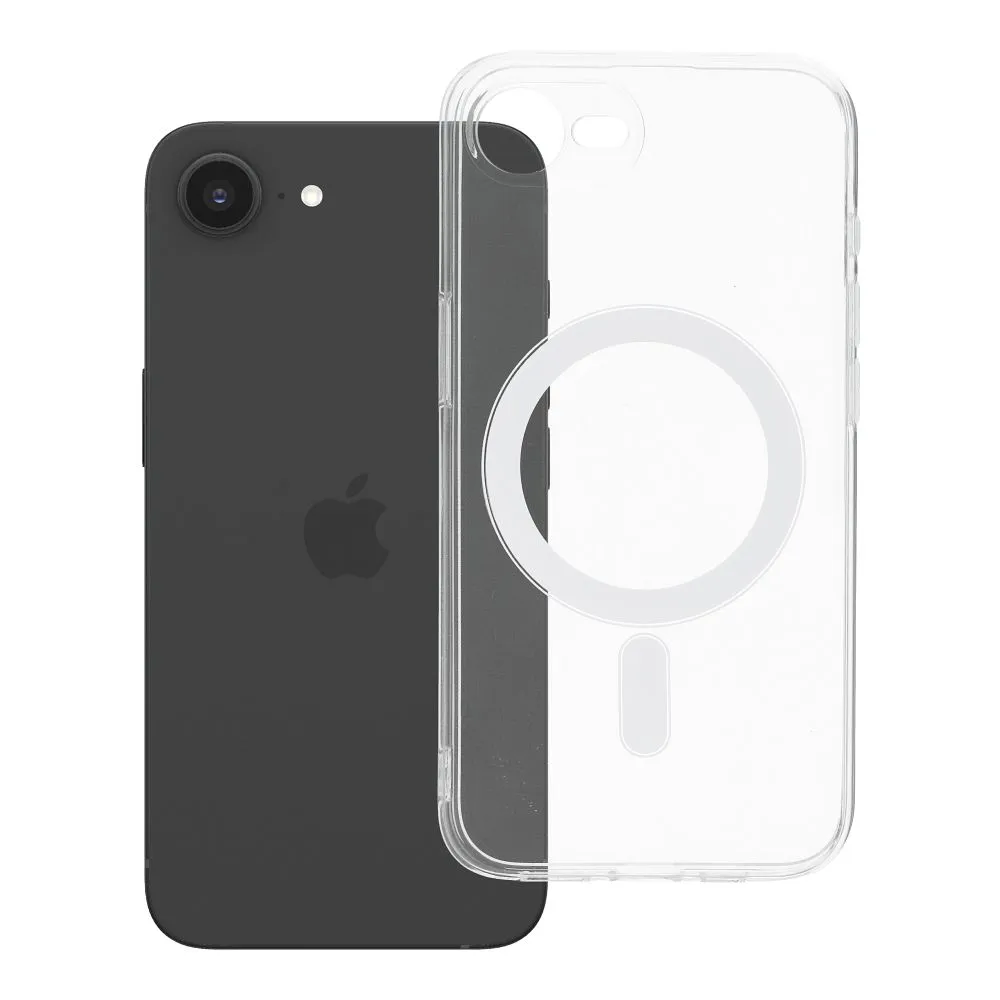 Case for iPhone 16e (SE4 2025) / 17e Clear Case 2 mm Mag Cover compatible with MagSafe (camera protection) transparent