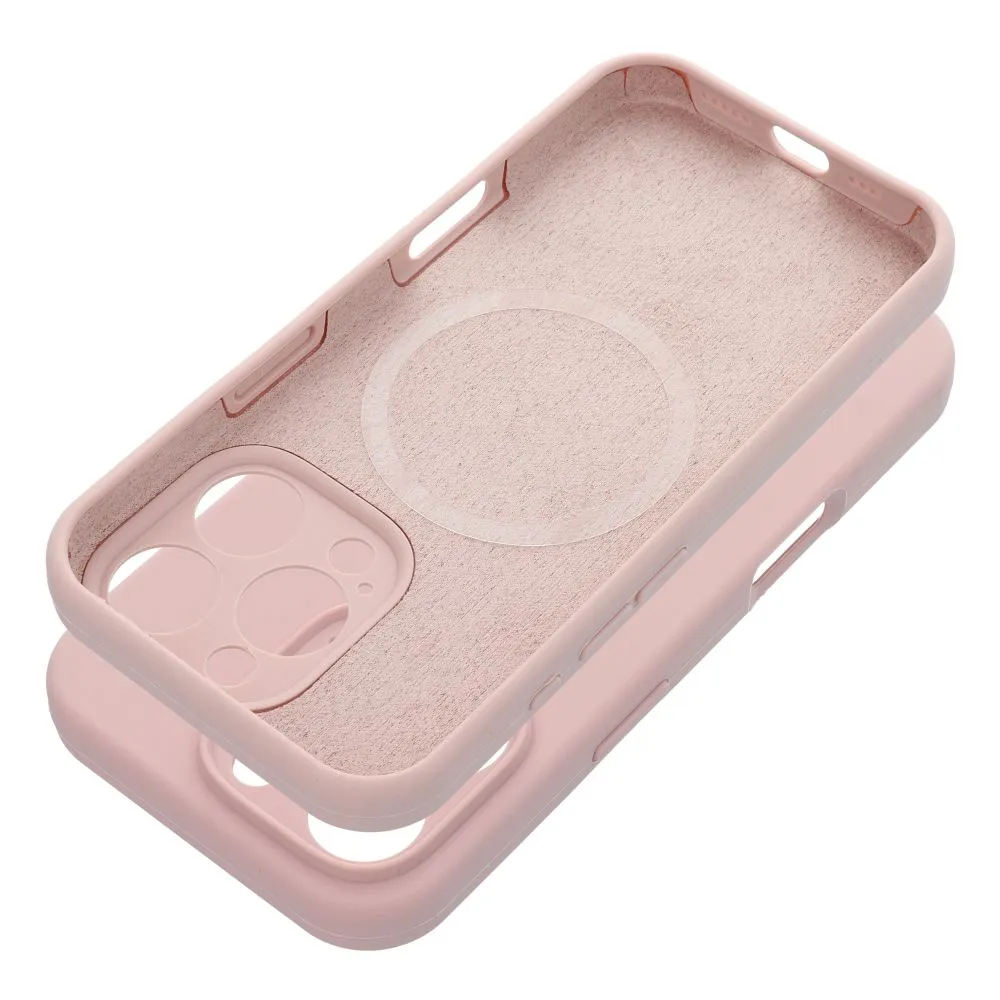 Case for iPhone 15 PRO Silicone 2mm (camera protection) compatible with MagSafe powder pink