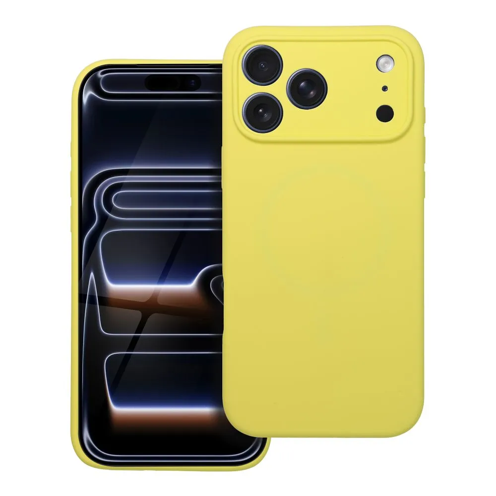 Case for iPhone 17 Pro Max / 18 Pro Max (low camera edge) Silicone 2mm (camera protection) compatible with MagSafe yellow