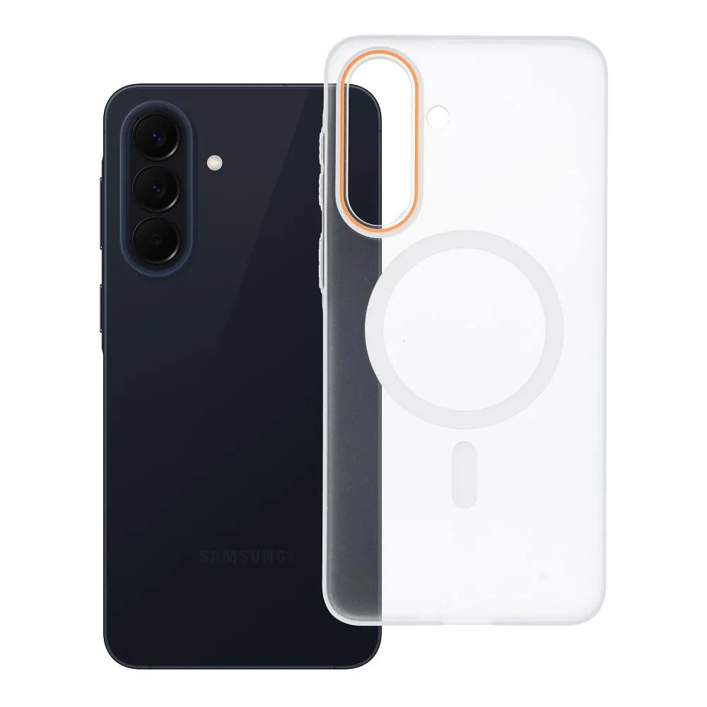 Case for Samsung A57 Go Orange compatible with MagSafe transparent