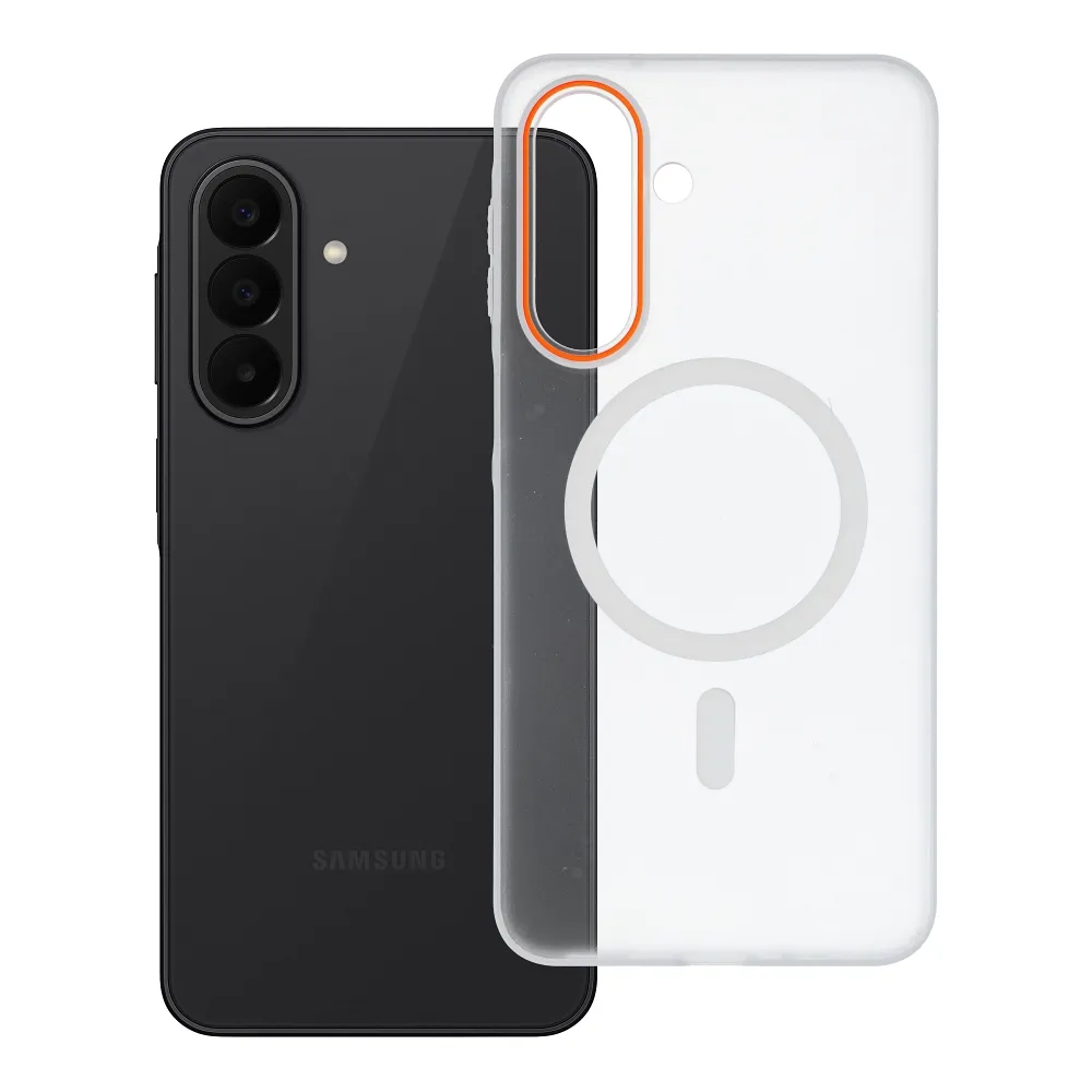 Case for Samsung A27 Go Orange compatible with MagSafe transparent