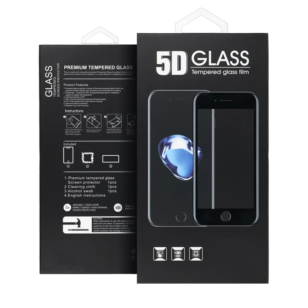 5D Full Glue Tempered Glass - for iPhone 17 Pro (Privacy) black