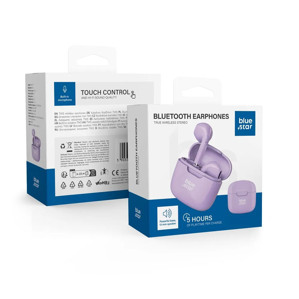Wireless earphones Blue Star FI7 TWS purple