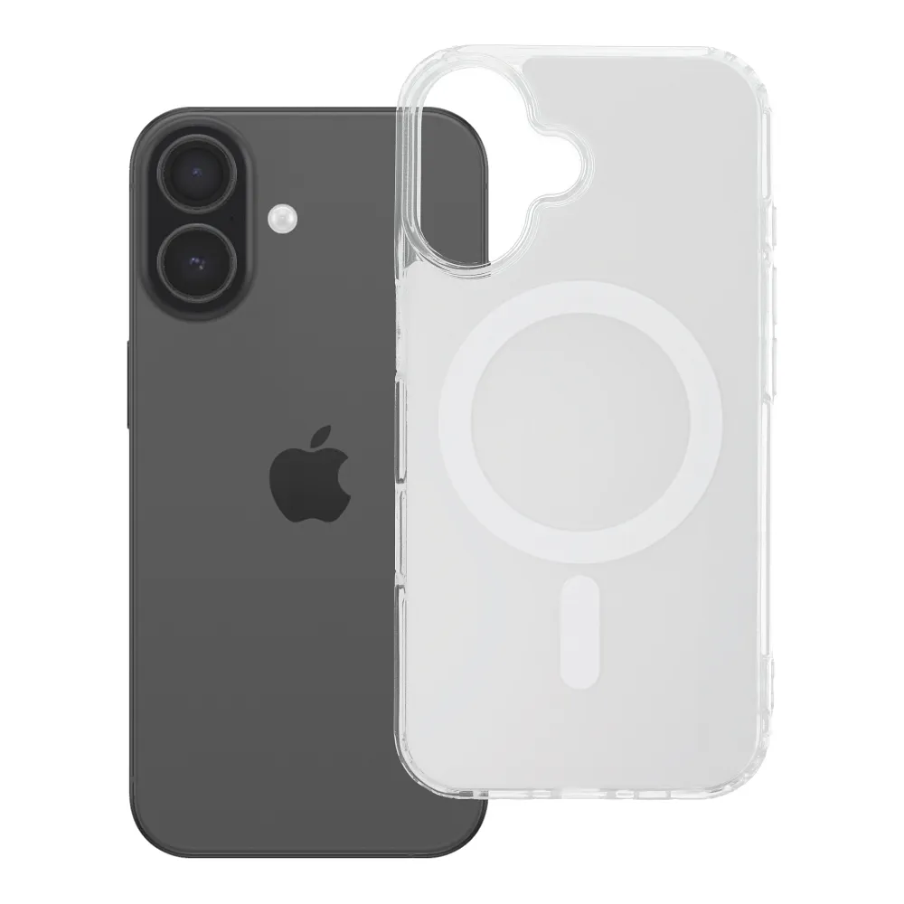 Case for iPhone 16 Clear Fusion Mag Cover compatible with MagSafe white