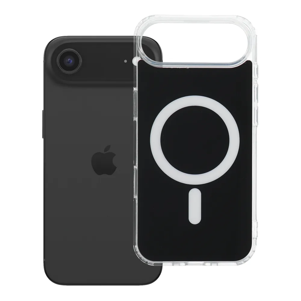 Case for iPhone 17 AIR Clear Fusion Mag Cover compatible with MagSafe black
