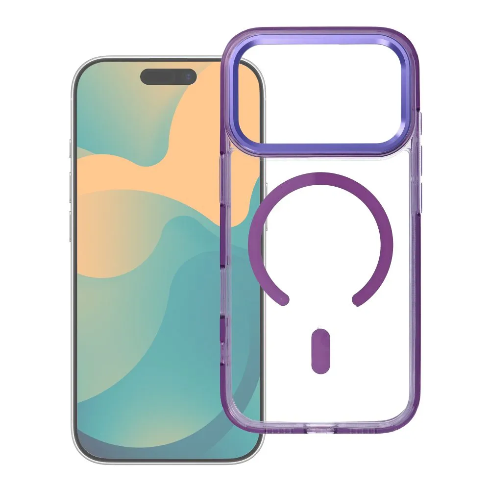 Case for Samsung A56 Frame Clear Hybrid Mag Cover compatible with MagSafe purple