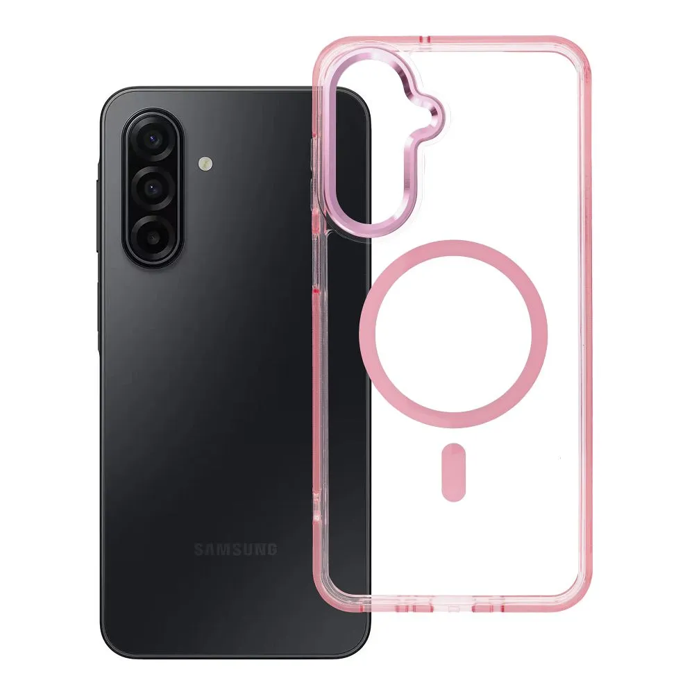 Case for Samsung A17 / A18 Frame Clear Hybrid Mag Cover compatible with MagSafe powder pink