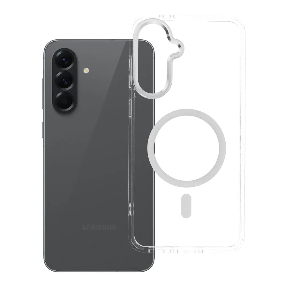 Case for Samsung A56 Frame Clear Hybrid Mag Cover compatible with MagSafe transparent