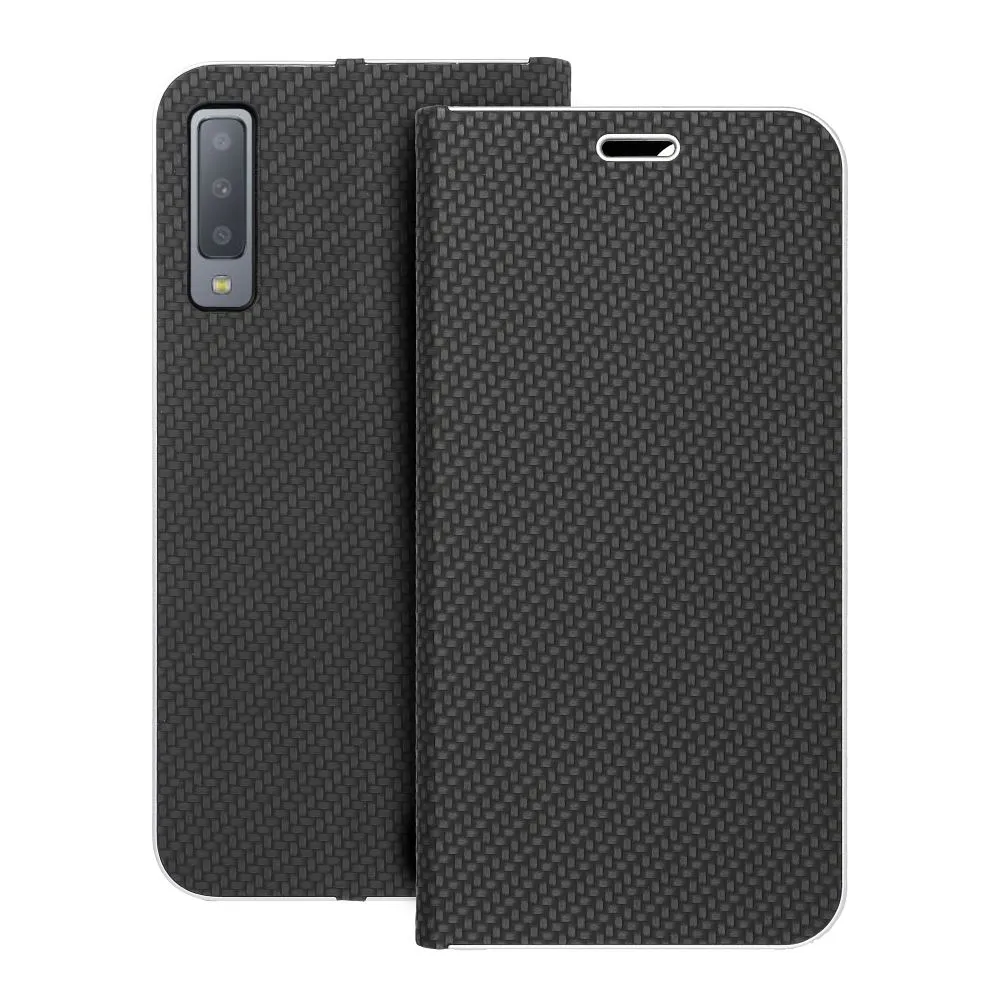 Flip case for Samsung A7 2018 Luna Book Carbon black