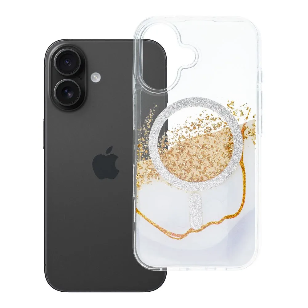 Case for iPhone 16 Golden compatible with MagSafe white