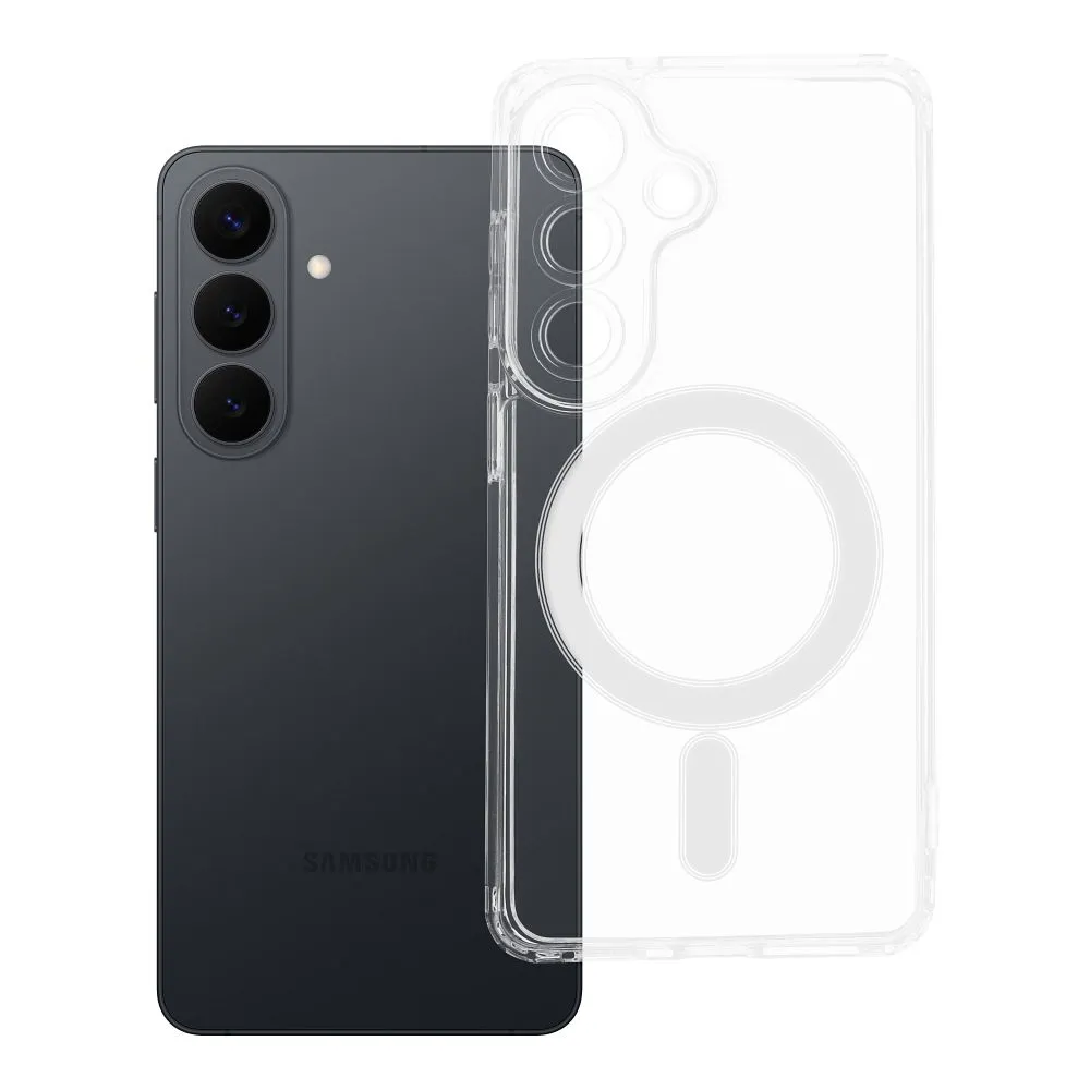 Case for Samsung S26 Clear Mag Cover (STR / CAMERA PROTECTION) compatible with MagSafe transparent