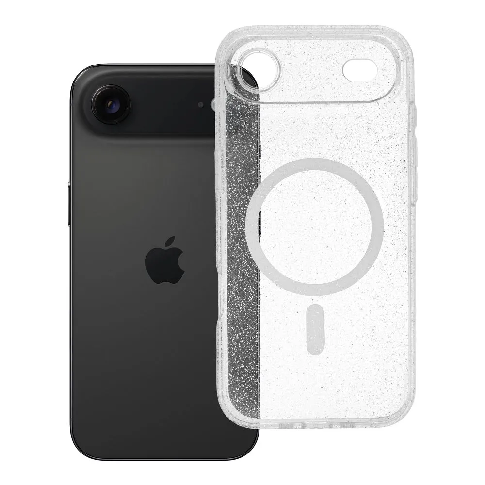 Case for iPhone 17 AIR Clear Mag Cover - Glitter (STR / CAMERA PROTECTION) compatible with MagSafe transparent glitter