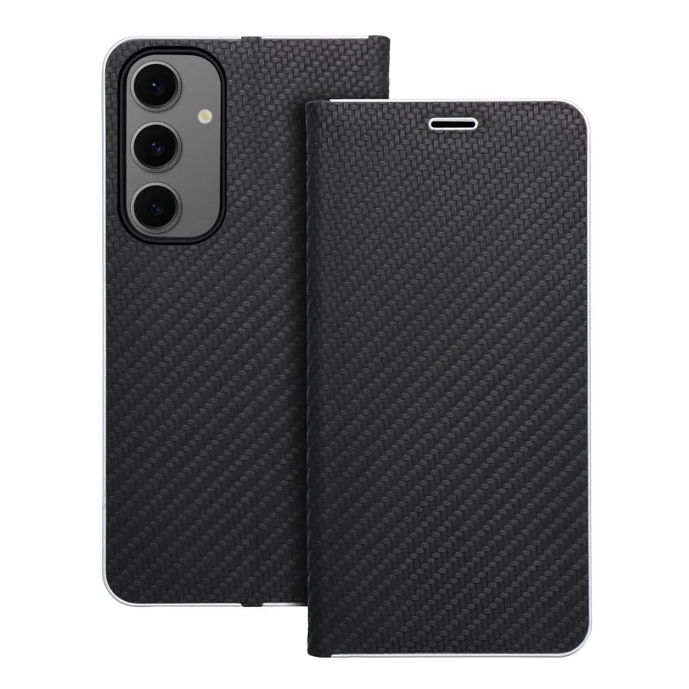 Flip case for Samsung S24 FE Luna Book Carbon black