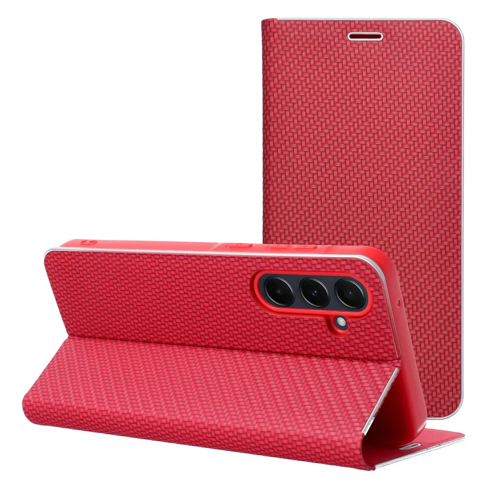 Flip case for Xiaomi Redmi 15C (173,16 x 81,07 x 8,2) Luna Book Carbon red