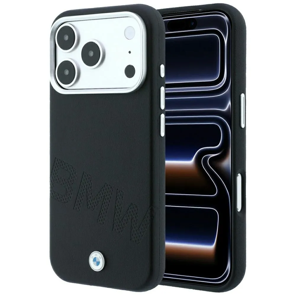 BMW case for IPHONE 18 Pro Max/17 Pro Max compatible with MagSafe (Sign Inclined Deboss Letters) black