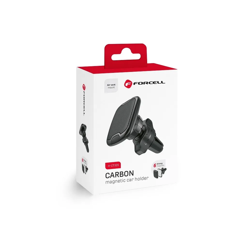 Magnetic car phone holder Forcell F-Grip Carbon H-CT325 air vent black