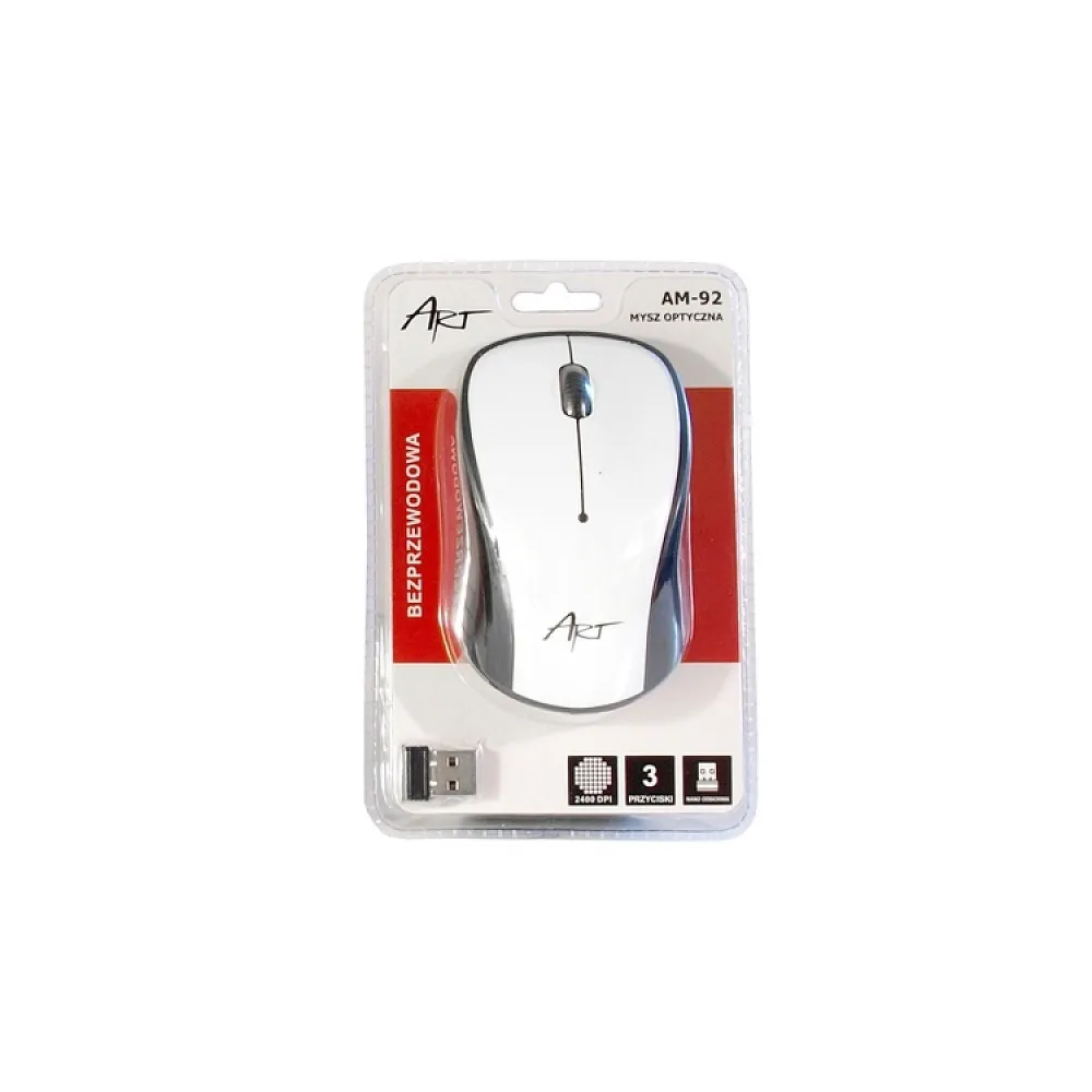 ART wireless computer mouse 2400 dpi AM-92 white
