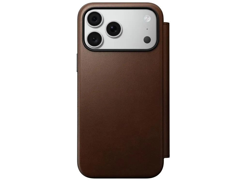 NOMAD leather case for IPHONE 18 Pro Max/17 Pro Max compatible with MagSafe (Modern Leather Folio ECCO Leather) brown