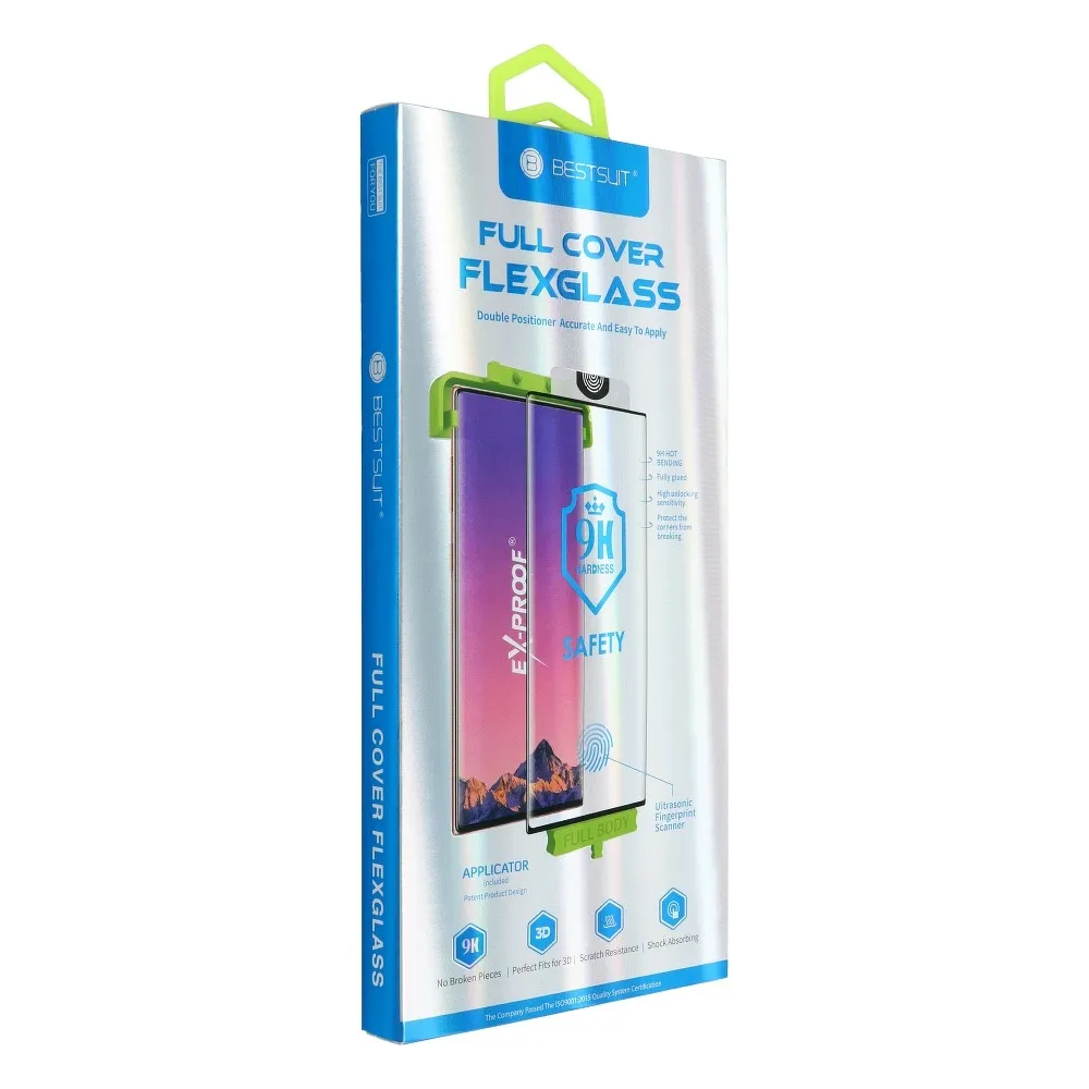 5D Full Glue Hybrid Glass for Samsung S21 ULTRA Bestsuit Flexible (Hot Bending) (Fingerprint Reader Compatible) black