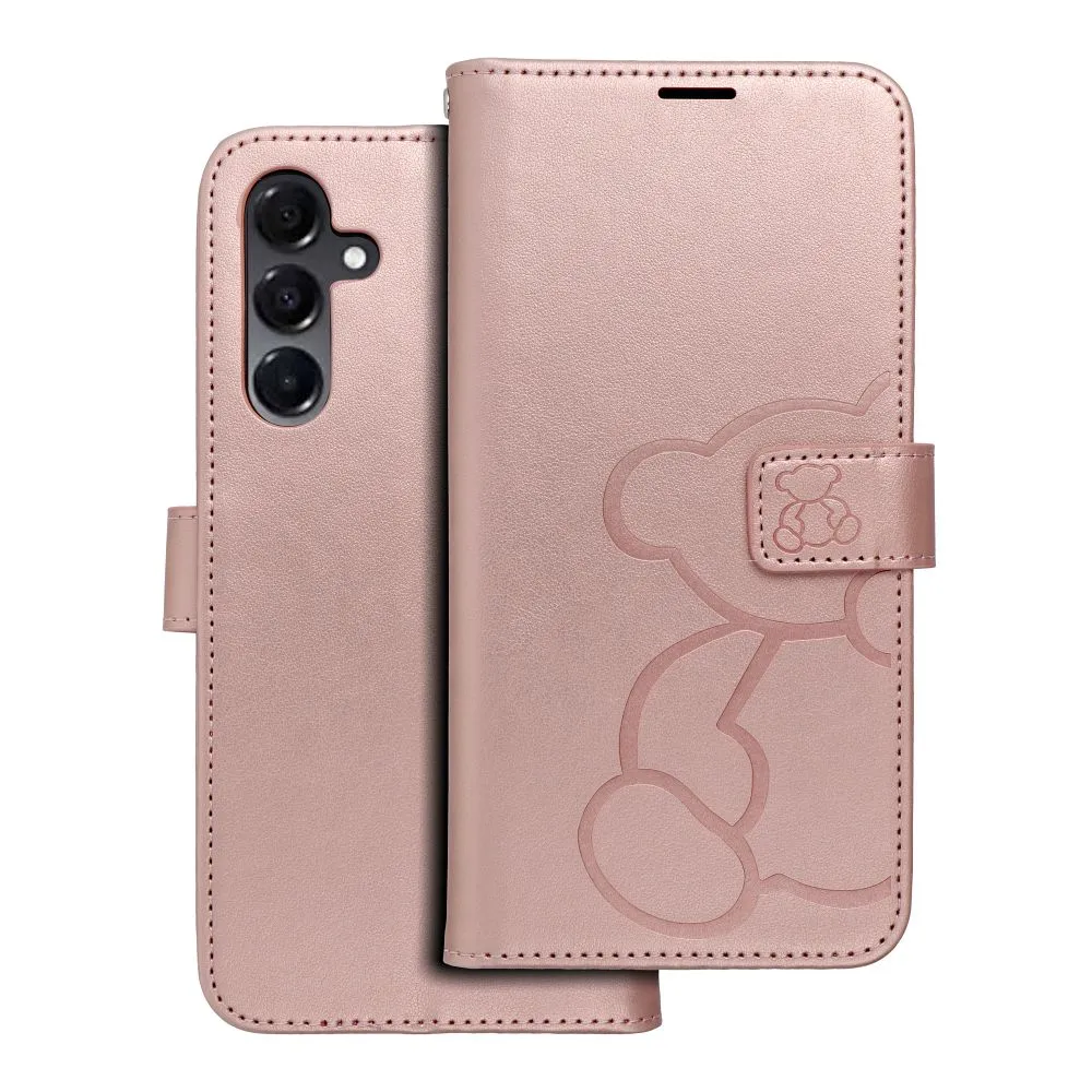 Flip case for Samsung A16 5G Mezzo Book teddy bear rose gold