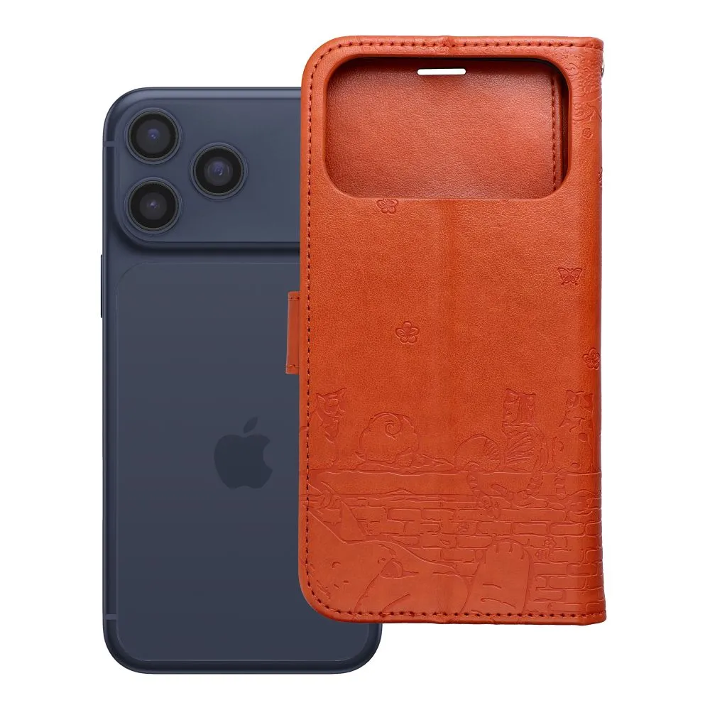 Flip case for iPhone 17 PRO MAX / 18 PRO MAX Mezzo Book cats brown