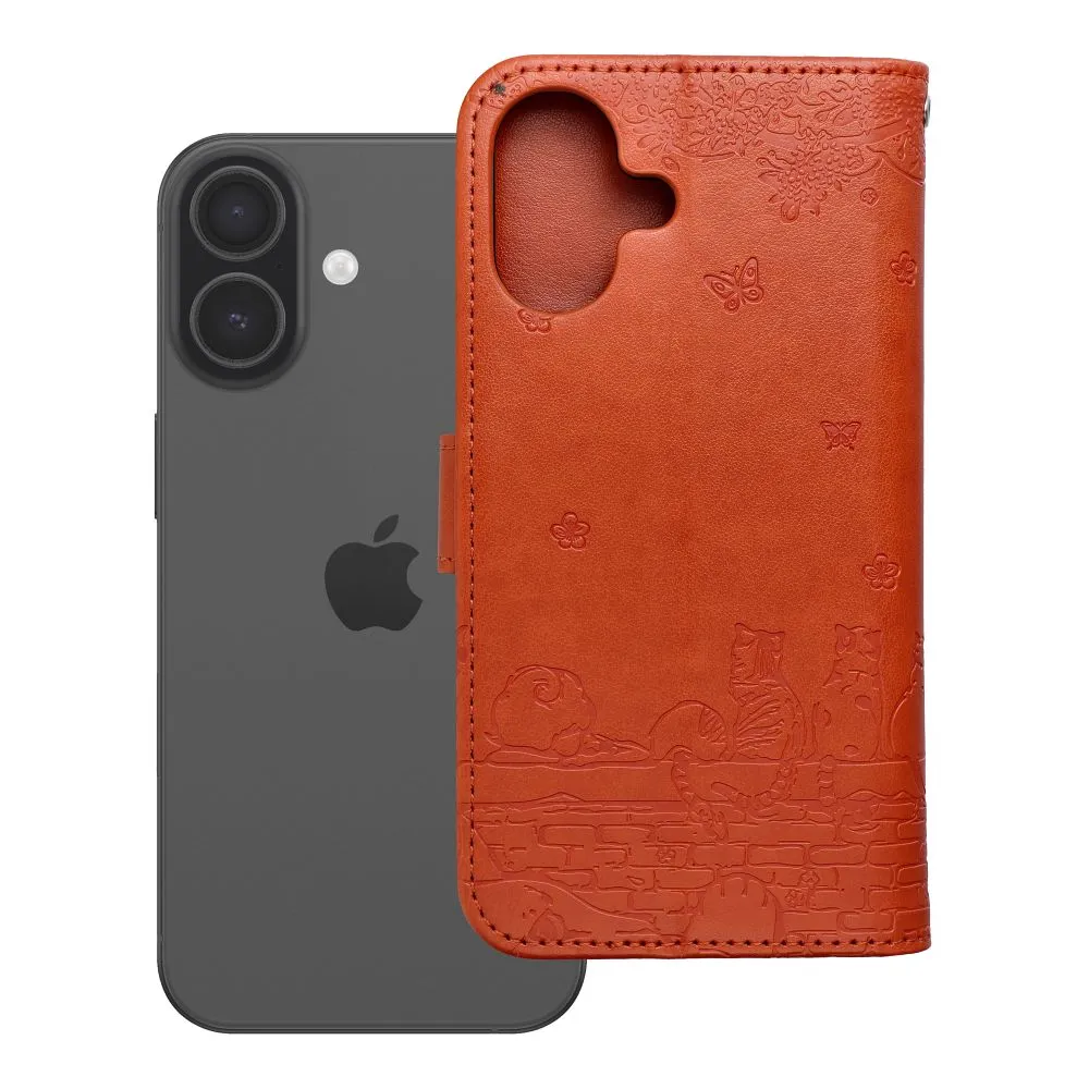 Flip case for iPhone 17 / 18 Mezzo Book cats brown