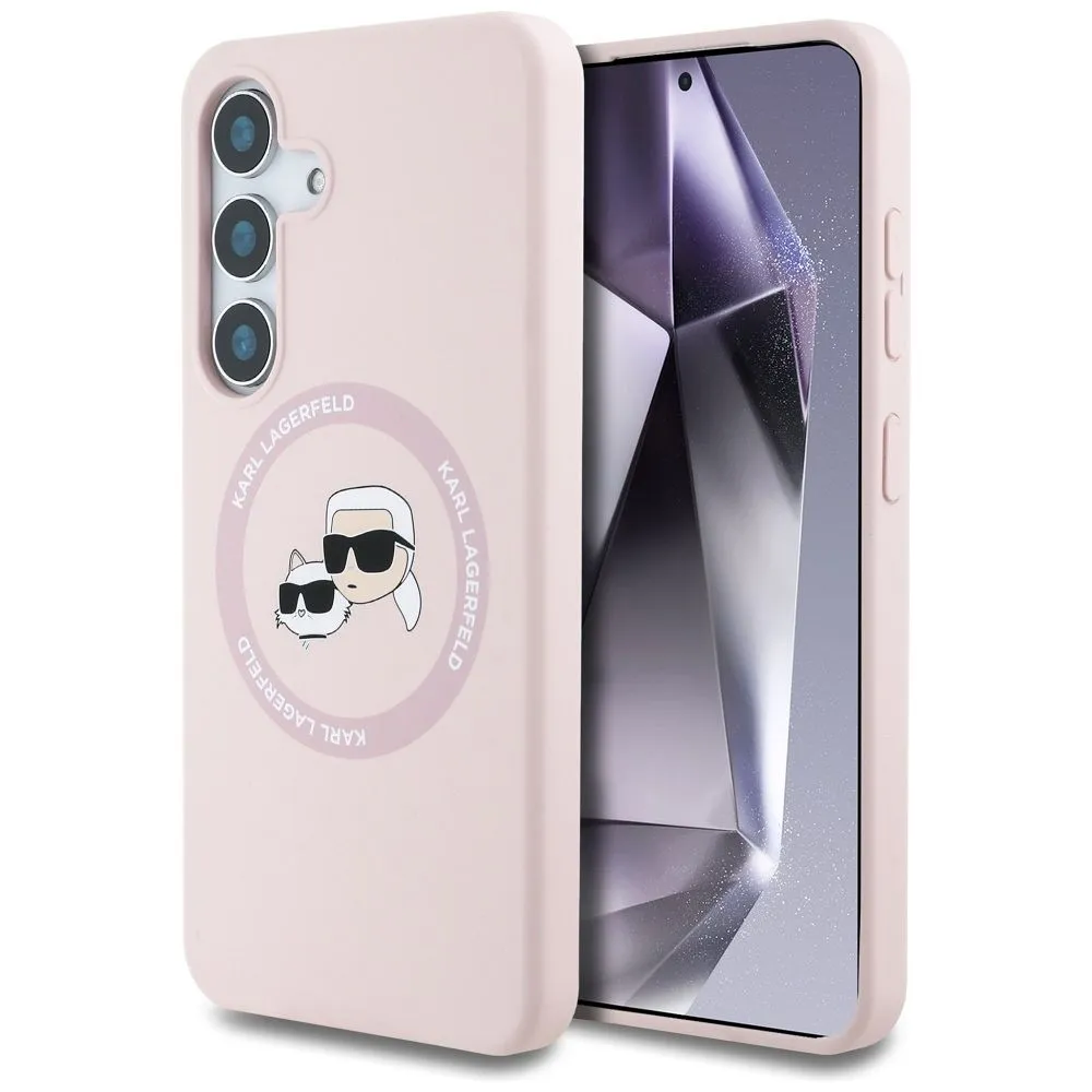 KARL LAGERFELD case for SAMSUNG S25 Plus KLHMS25MSKCHTCP (Magnetic Silicone Double Heads) pink