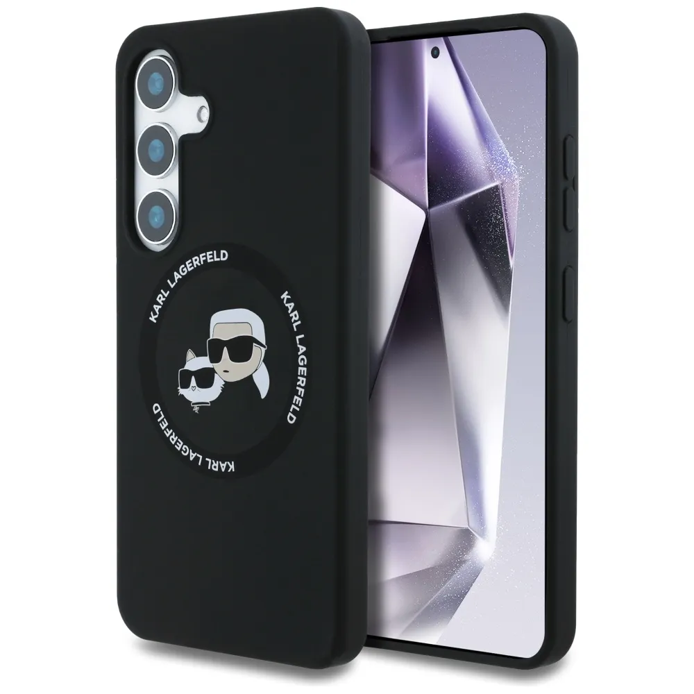 KARL LAGERFELD case for SAMSUNG S25 KLHMS25SSKCHTCK (Magnetic Silicone Double Heads) black