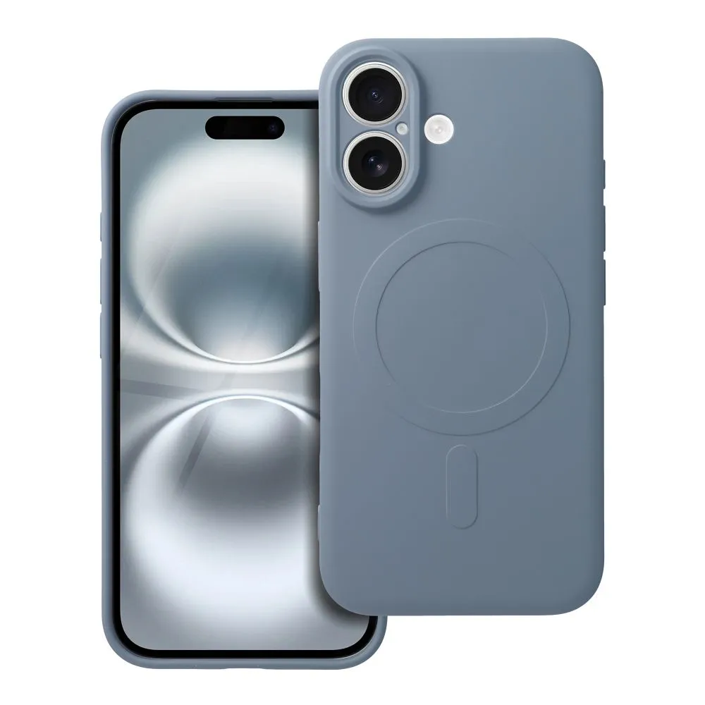 Case for iPhone 16 Silicone Mag Cover compatible with MagSafe (camera protection) light blue