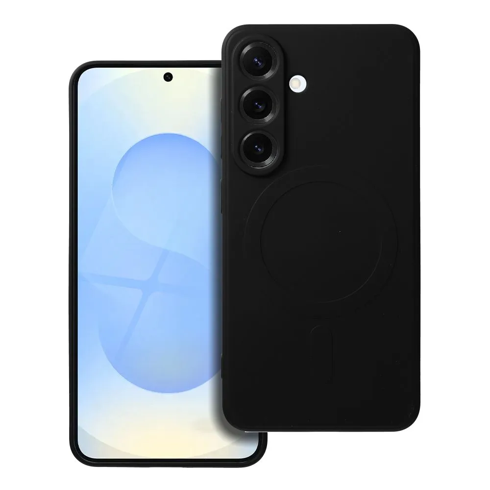 Case for Samsung S25 Silicone Mag Cover compatible with MagSafe (camera protection) black