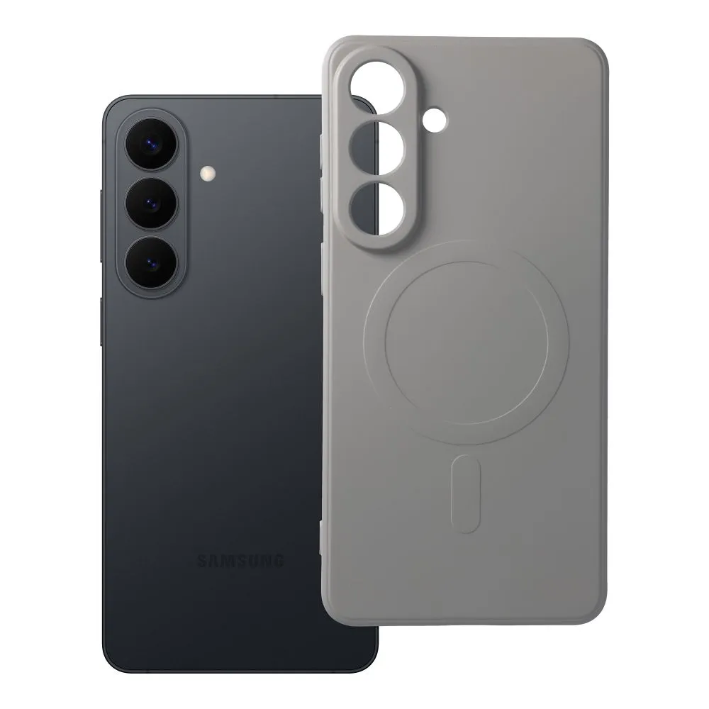 Case for Samsung S26 PLUS Silicone Mag Cover compatible with MagSafe (camera protection) titanium gray