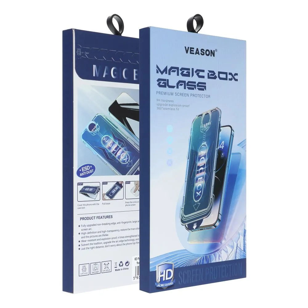 6D Veason Pro Easy-Install Glass + Applicator - for Iphone 15 black