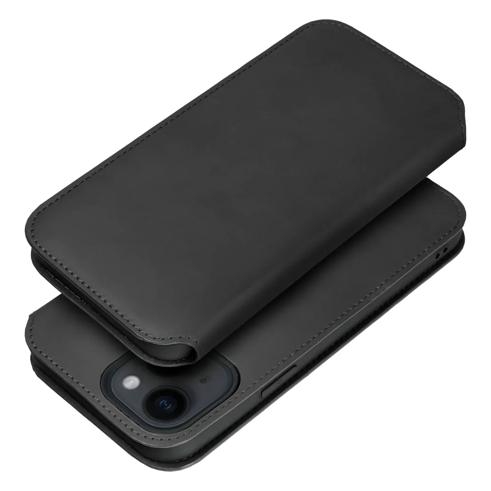 Flip case for iPhone 15 PLUS Dual Pocket Book black