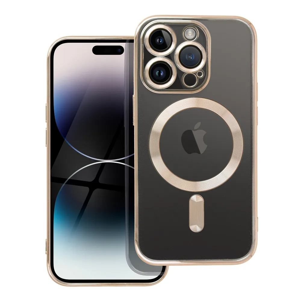 Case for iPhone 14 PRO Electro Mag Cover compatible with MagSafe gold