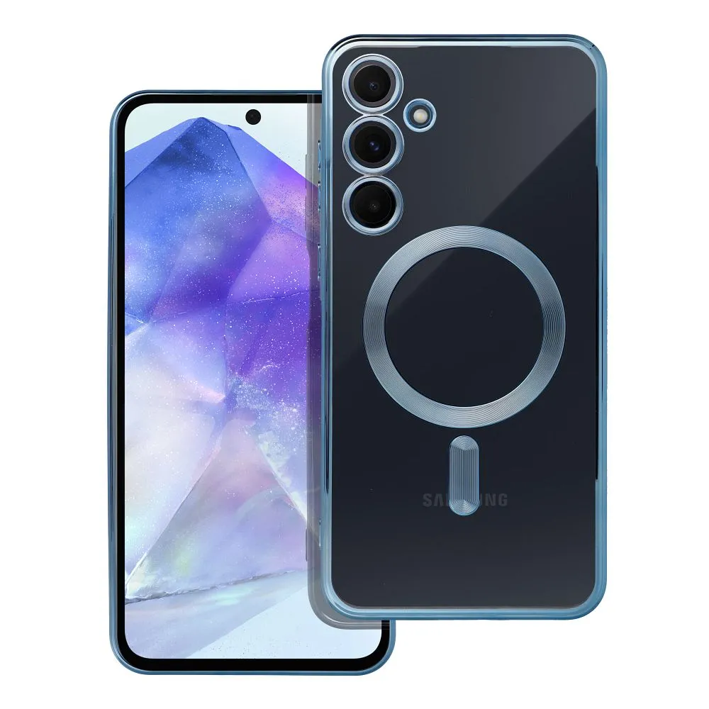 Case for Samsung A55 Electro Mag Cover compatible with MagSafe blue