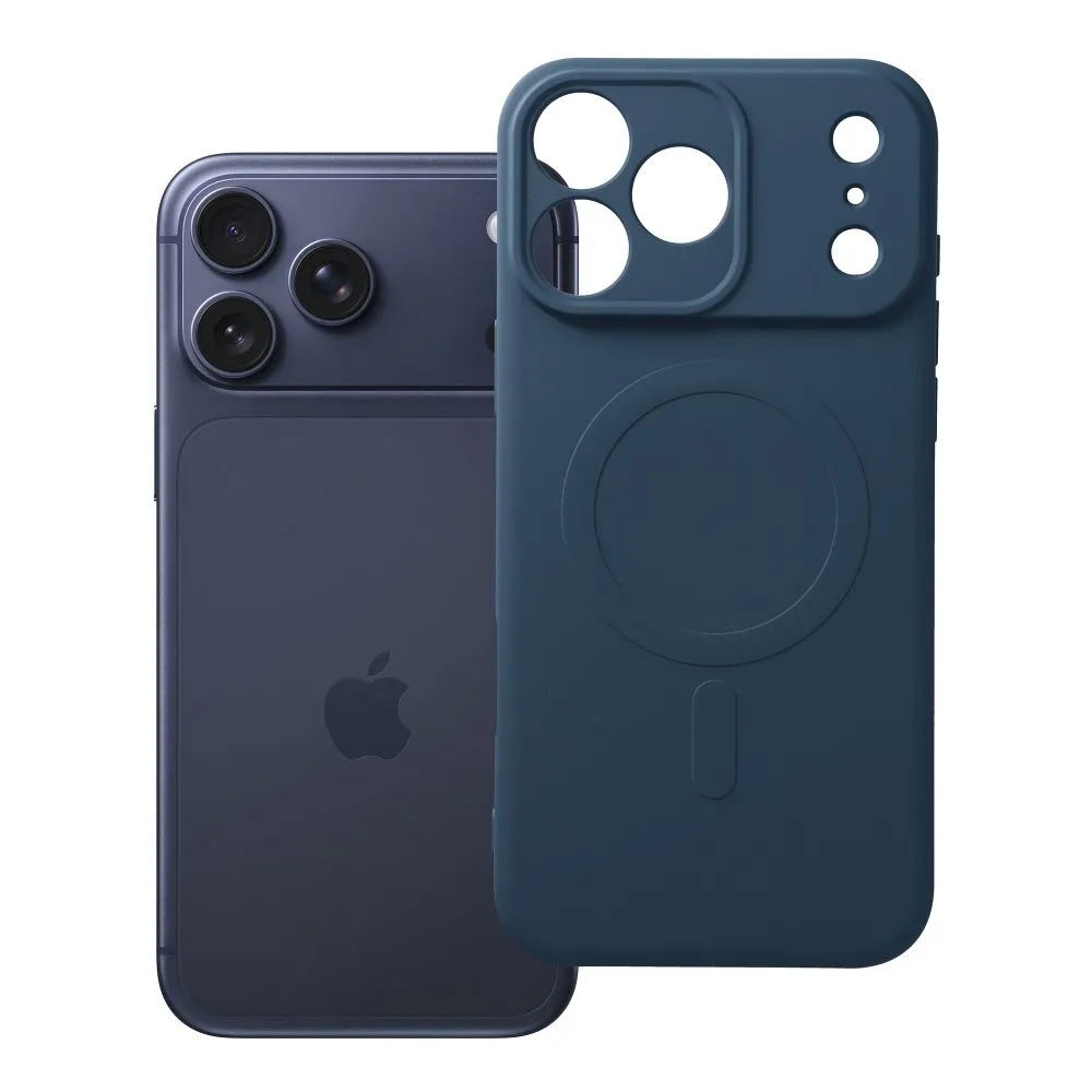 Case for iPhone 18 Pro Max / 17 Pro Max Silicone Mag Cover compatible with MagSafe (camera protection) dark blue