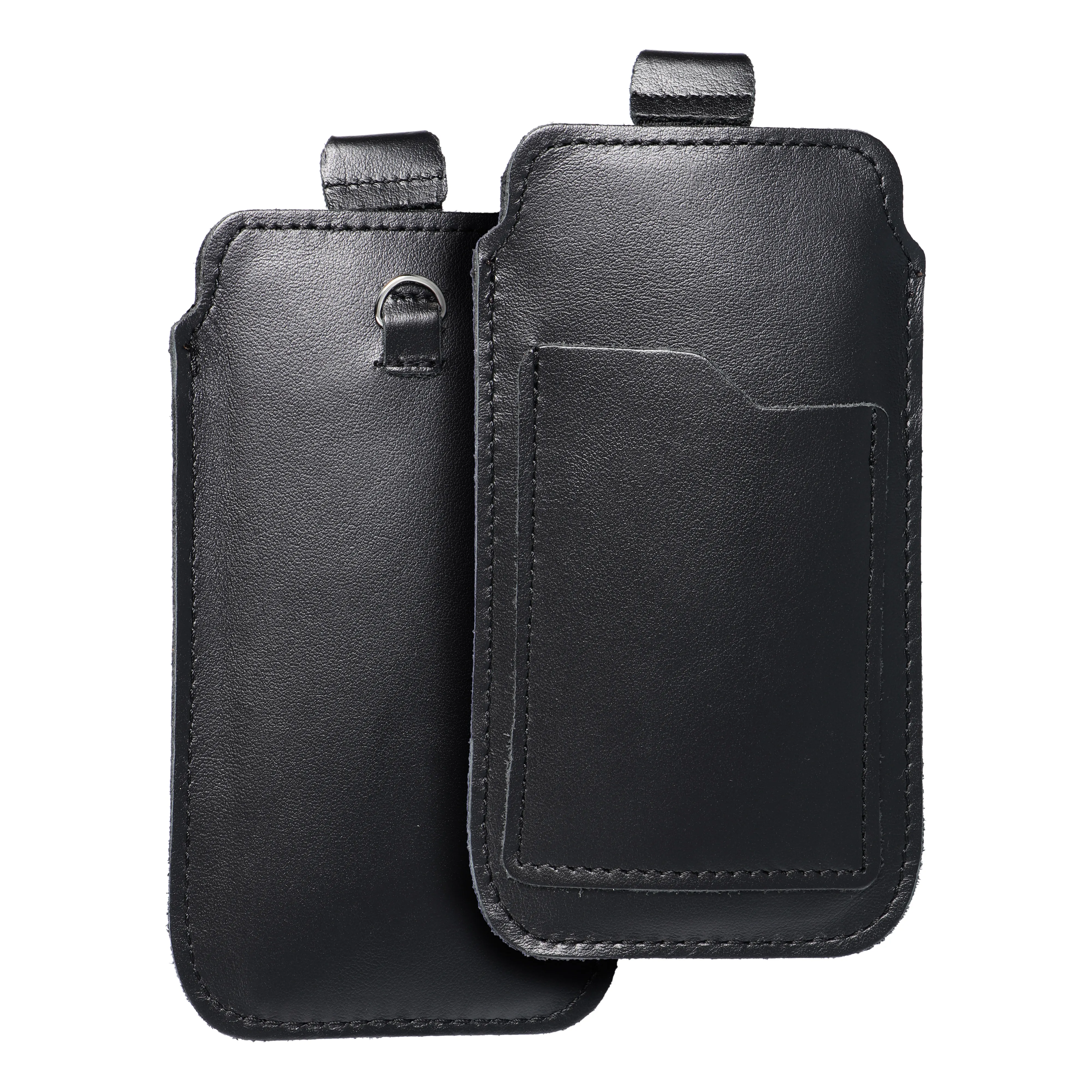 Slip-in phone case leather sleeve with pull-up for iPhone 6 / 7 / 8 Royal size L black